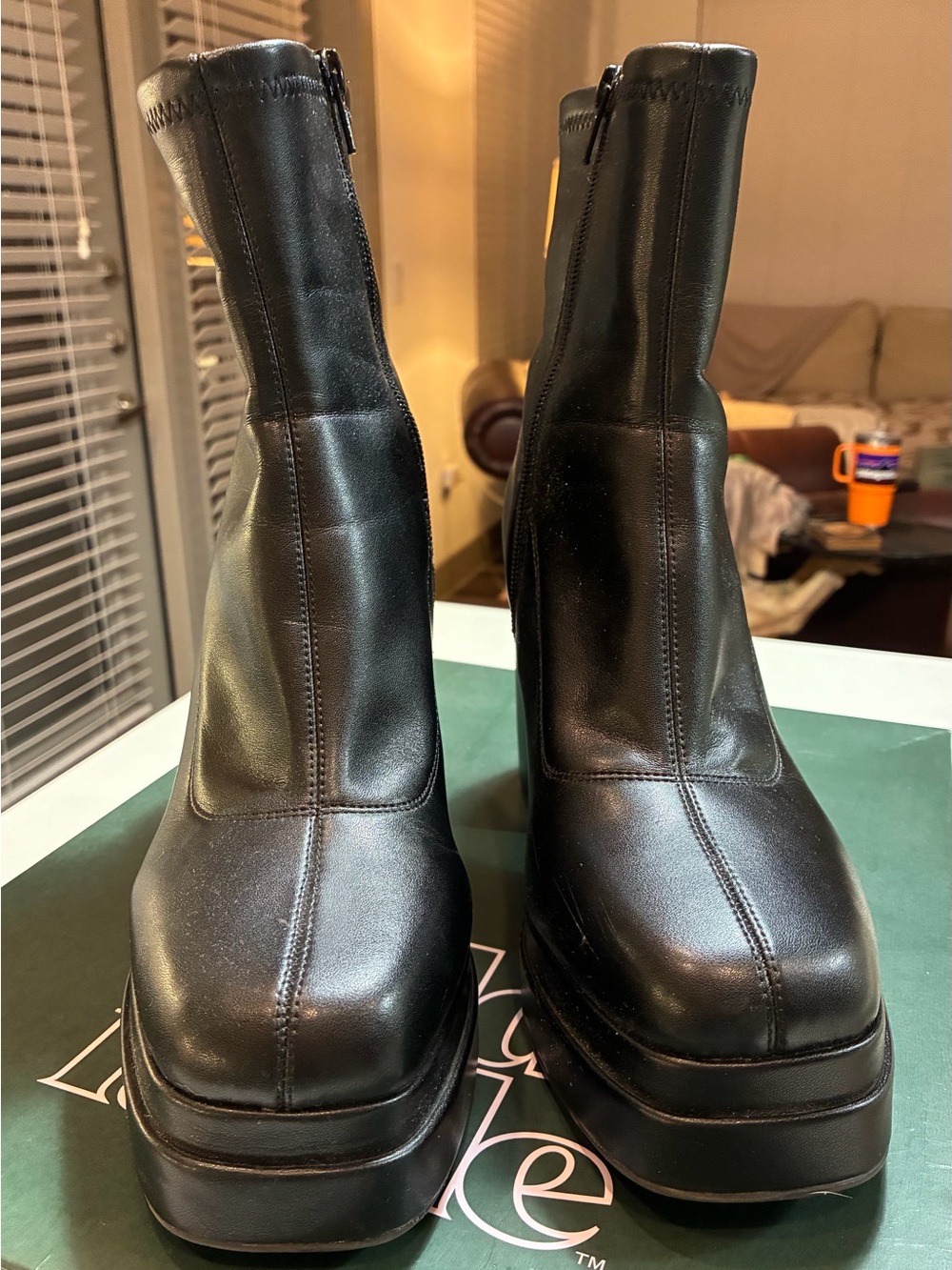 wild fable Black Platform Ankle Boots with Side Zip